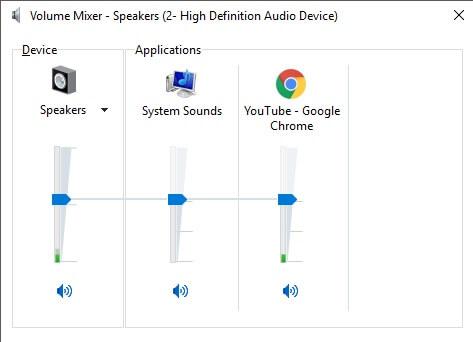 Mikser dźwięku Windows - przeglądarka nie działa't support changing the volume